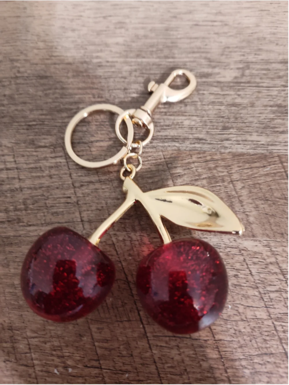 Women's Unbranded Cherry Keychain One Size Red Gold